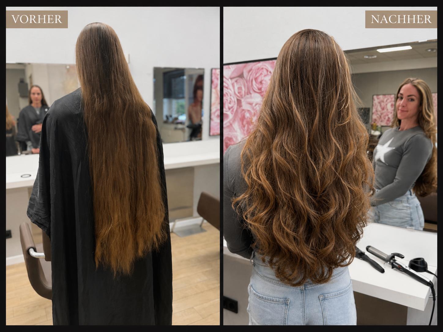 Langhaar-Styling – Vorher / Nachher