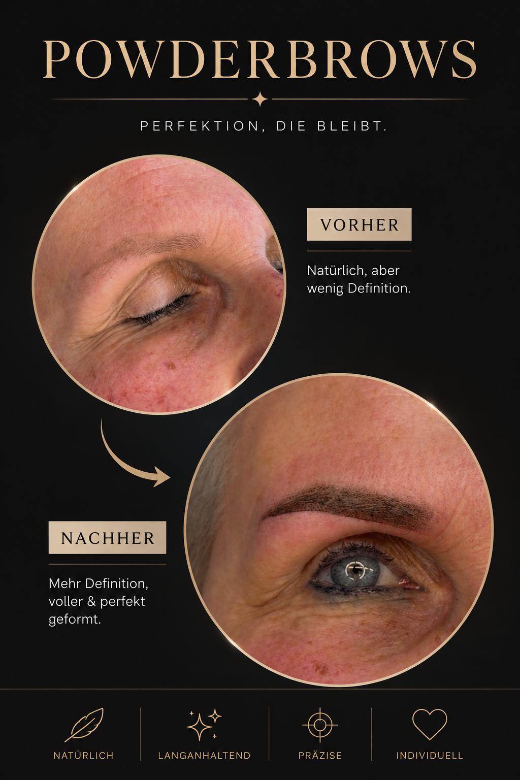 Powder Brows – Vorher / Nachher
