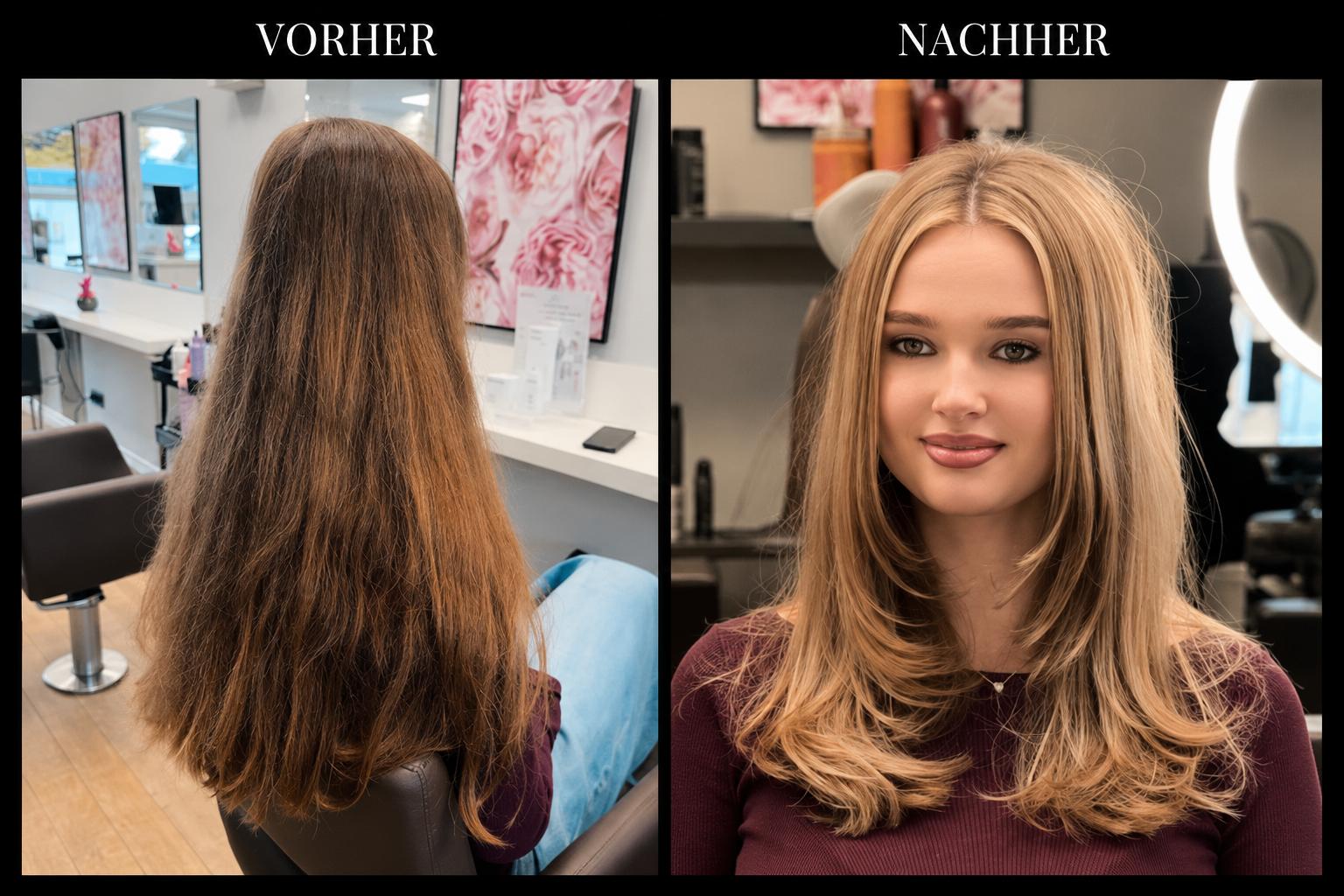 Haarschnitt & Farbe – Vorher / Nachher